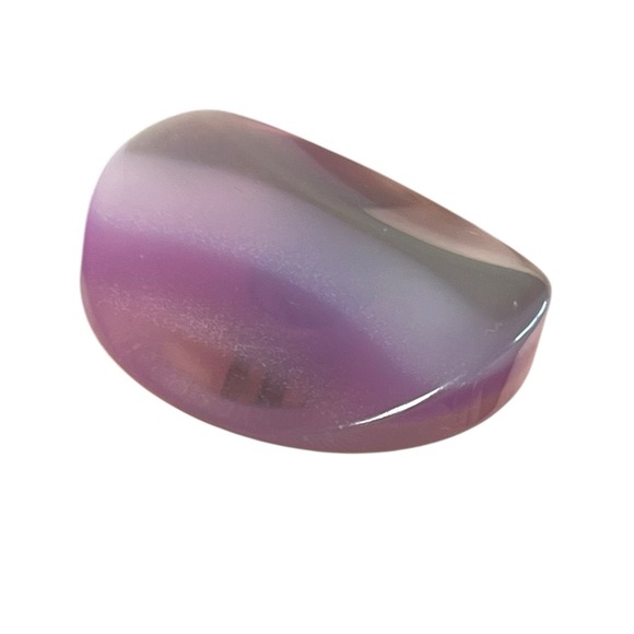 Vintage Concave Dome Purple Pierced Earrings Unique Retro Jewelry - Picture 3 of 6